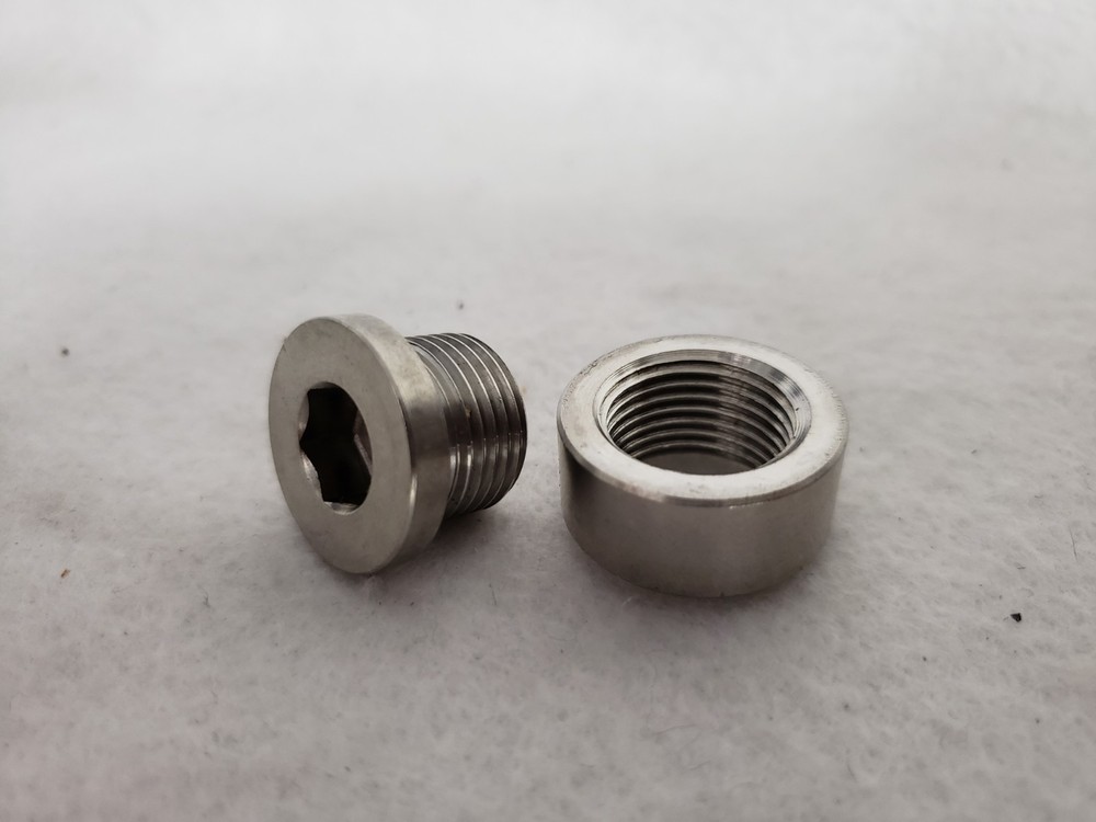 Oxygen Sensor O2 Weld on Stepped Nut & Cap Bung Kit M18*1.5 Thread S2P2