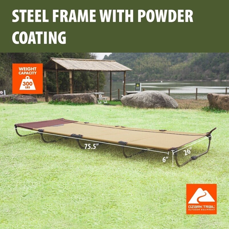 Zipper Folding Cot Compact Portable Sleeping Bed Camping Backpacking Travel Cot