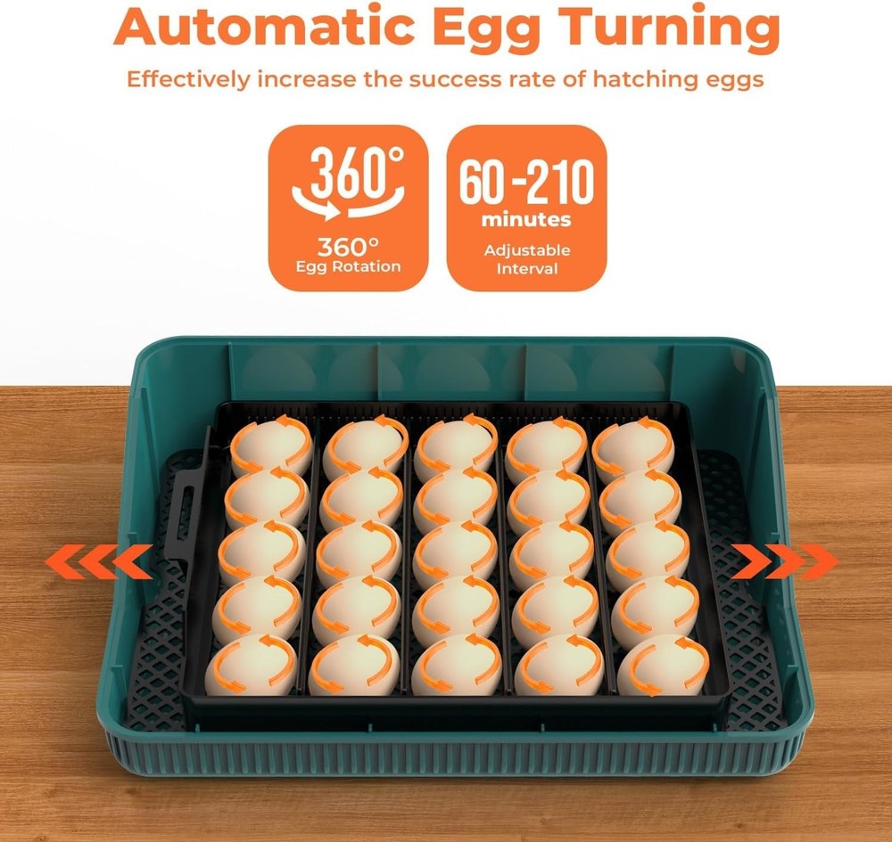 Automatic Egg Incubator for Hatching with Automatic Turning and Humidity- 25Eggs