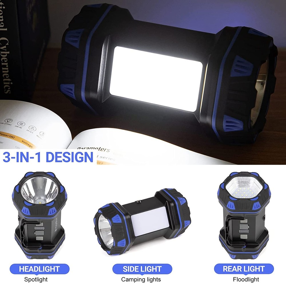 Led Camping Lantern Rechargeable, Flashlight 1500LM, 8 1PACK, Blue