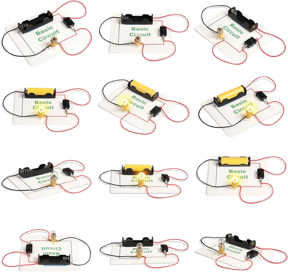 12 Bulk Electric Circuit Kit for Kids Age 8-12, Basic Circuits Science Light ...