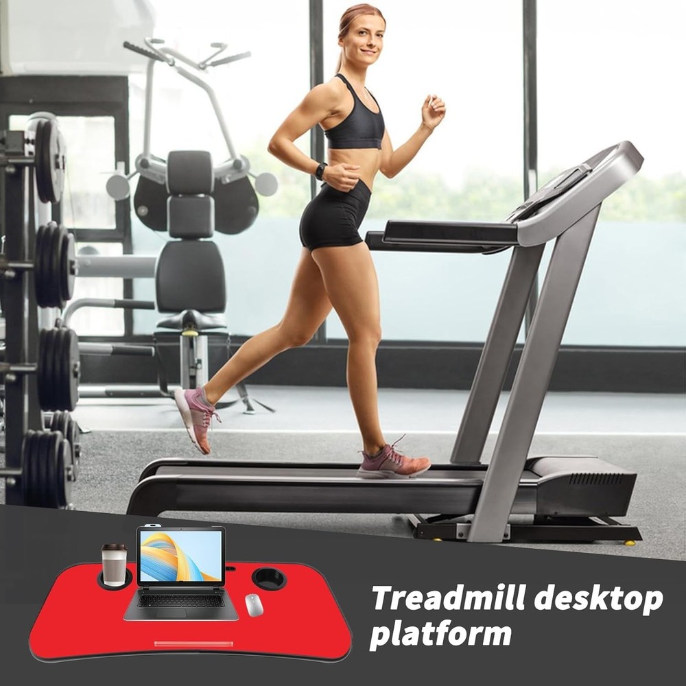 Easy Assembly Treadmill Desk Attachment - Ergonomic Tray for Laptops & Drinks