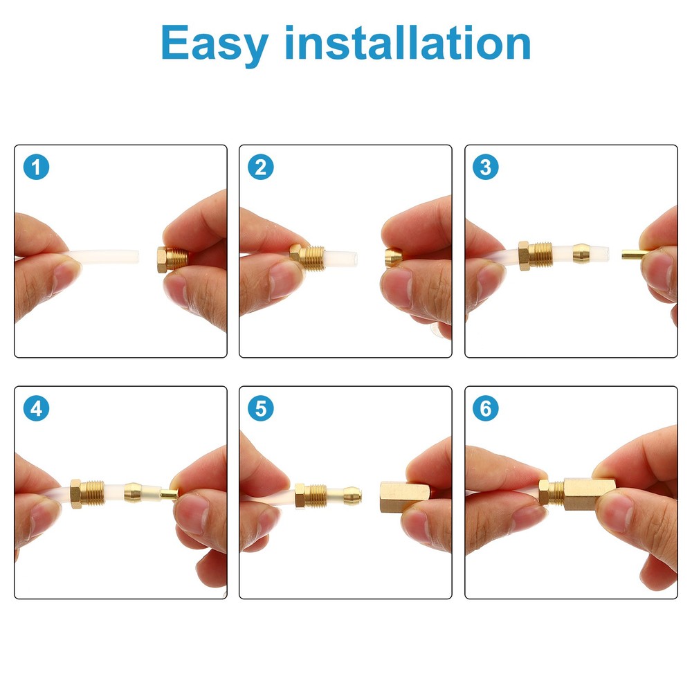 40Pcs Brass Compression Insert Compression Insert Tube Support for 3/8" OD Tube
