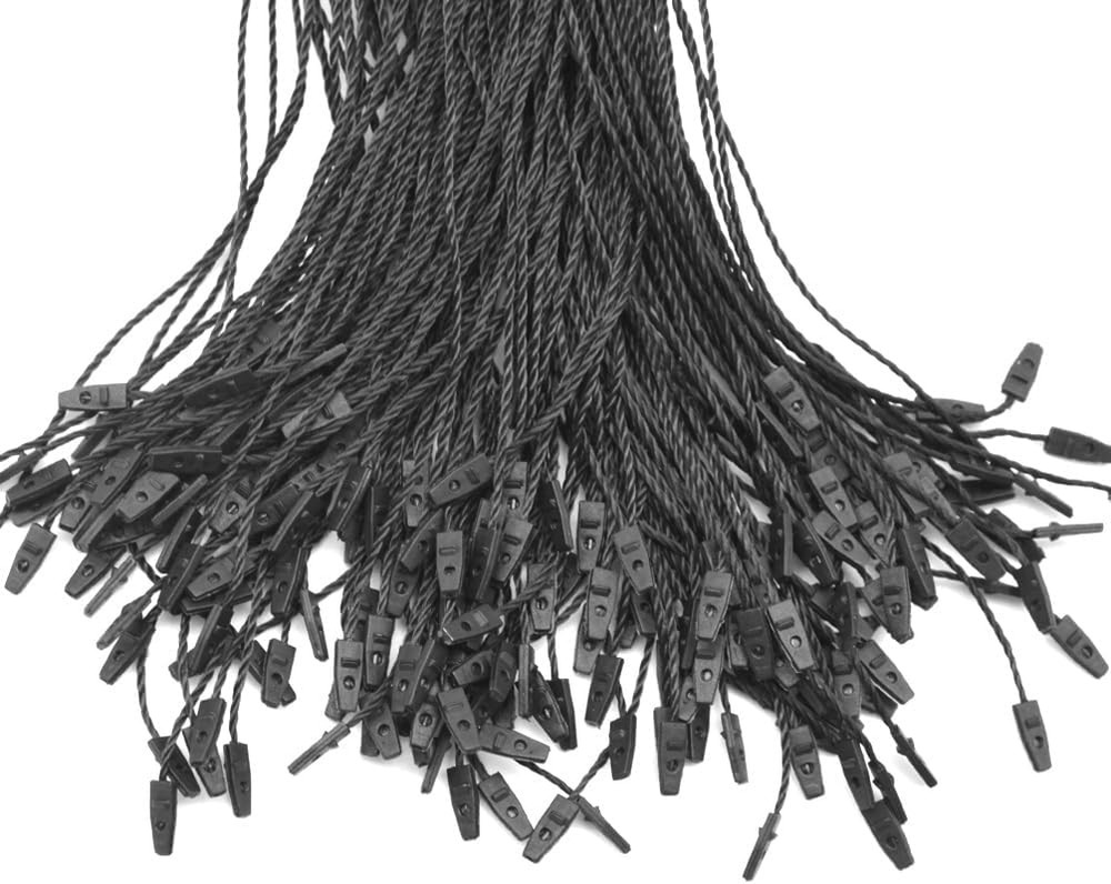1000Pcs Hang Tag String Nylon Snap Lock Pin Loop Fastener Hook Ties Tag Strings