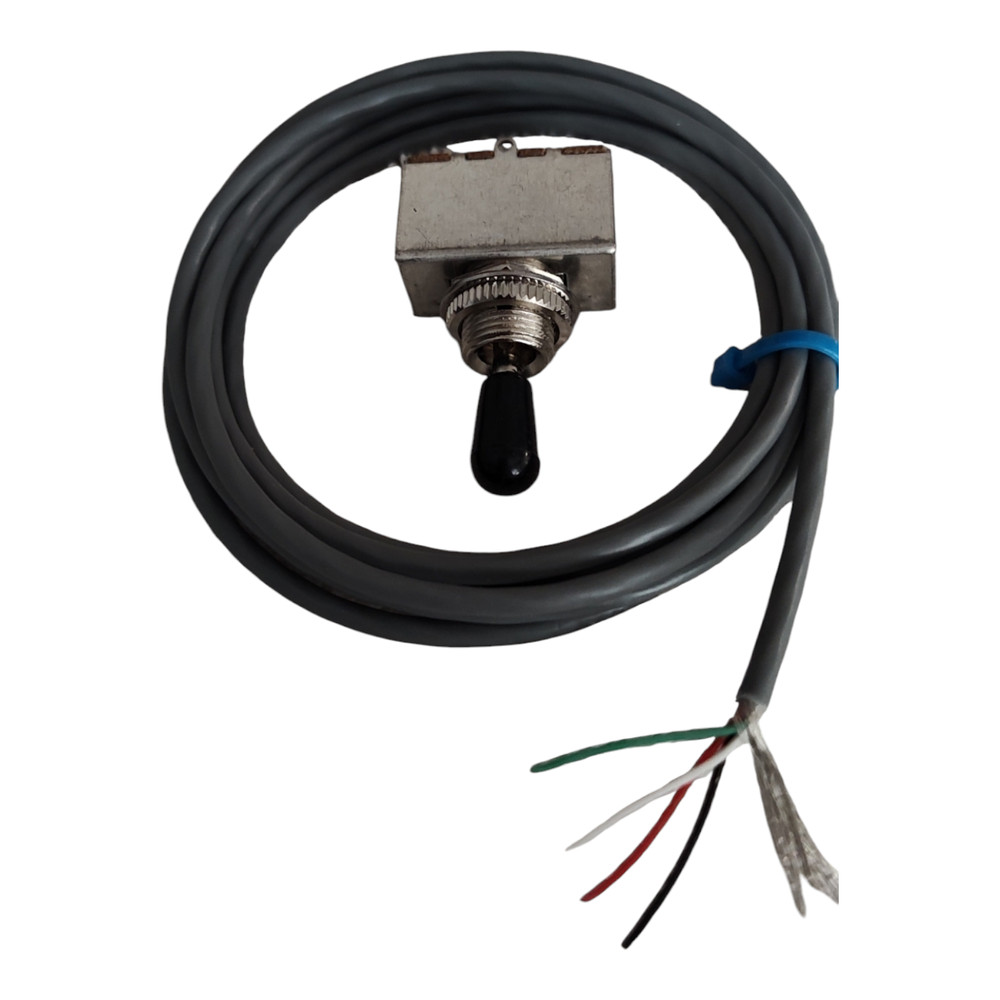3-way Box Switch w/ 5 ft 4 Conductor Shielded Wire Chrome / Black Tip