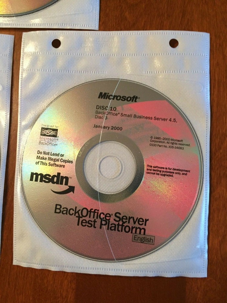 MICROSOFT MSDN BACKOFFICE SMALL BUSINESS SERVER 4.5 3 DISC SET CD-ROM