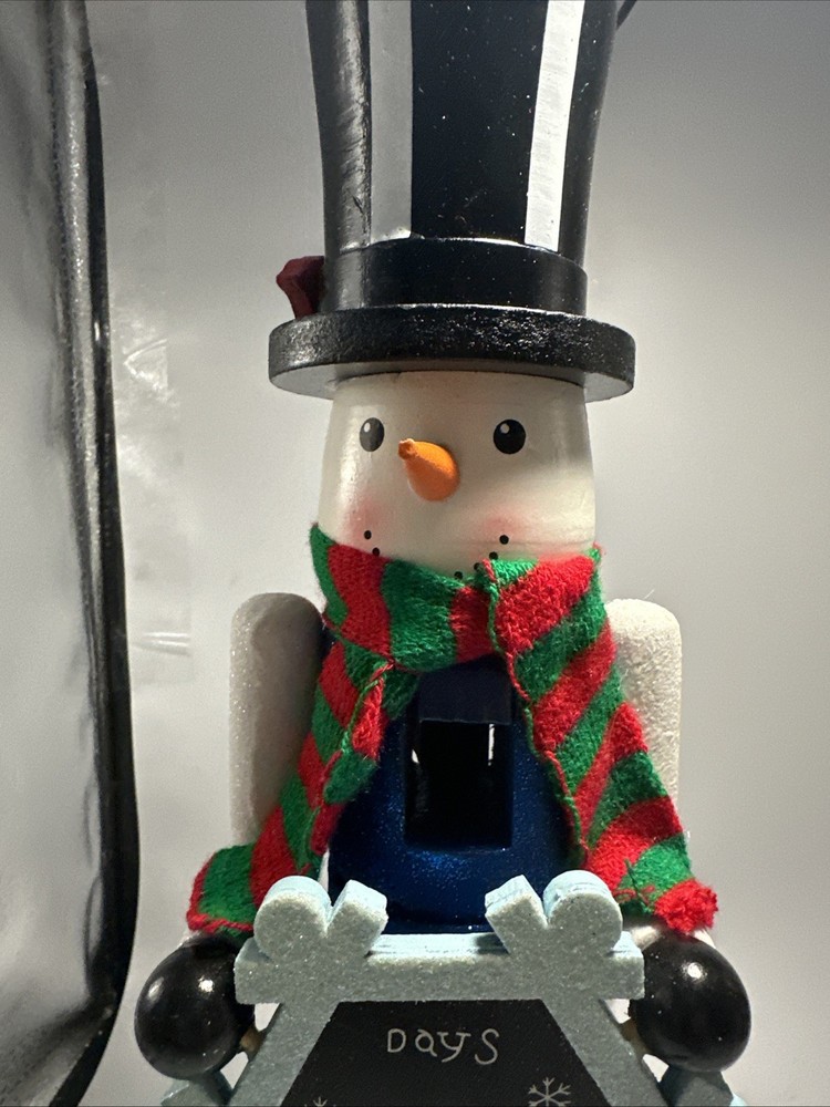 #F8- Wooden Snowman Nut Cracker With Chalk Board