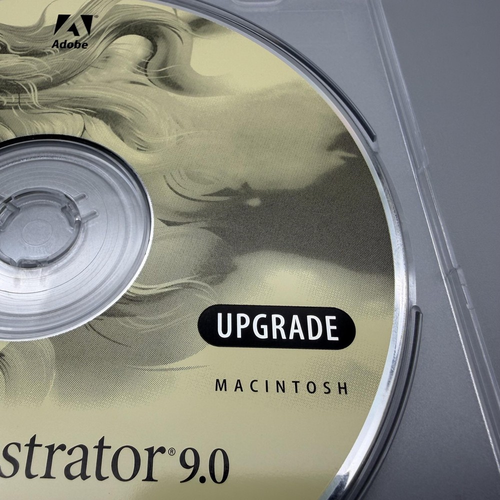 Vintage Adobe Illustrator 9.0 Macintosh Upgrade Application CD-ROM Mac Software