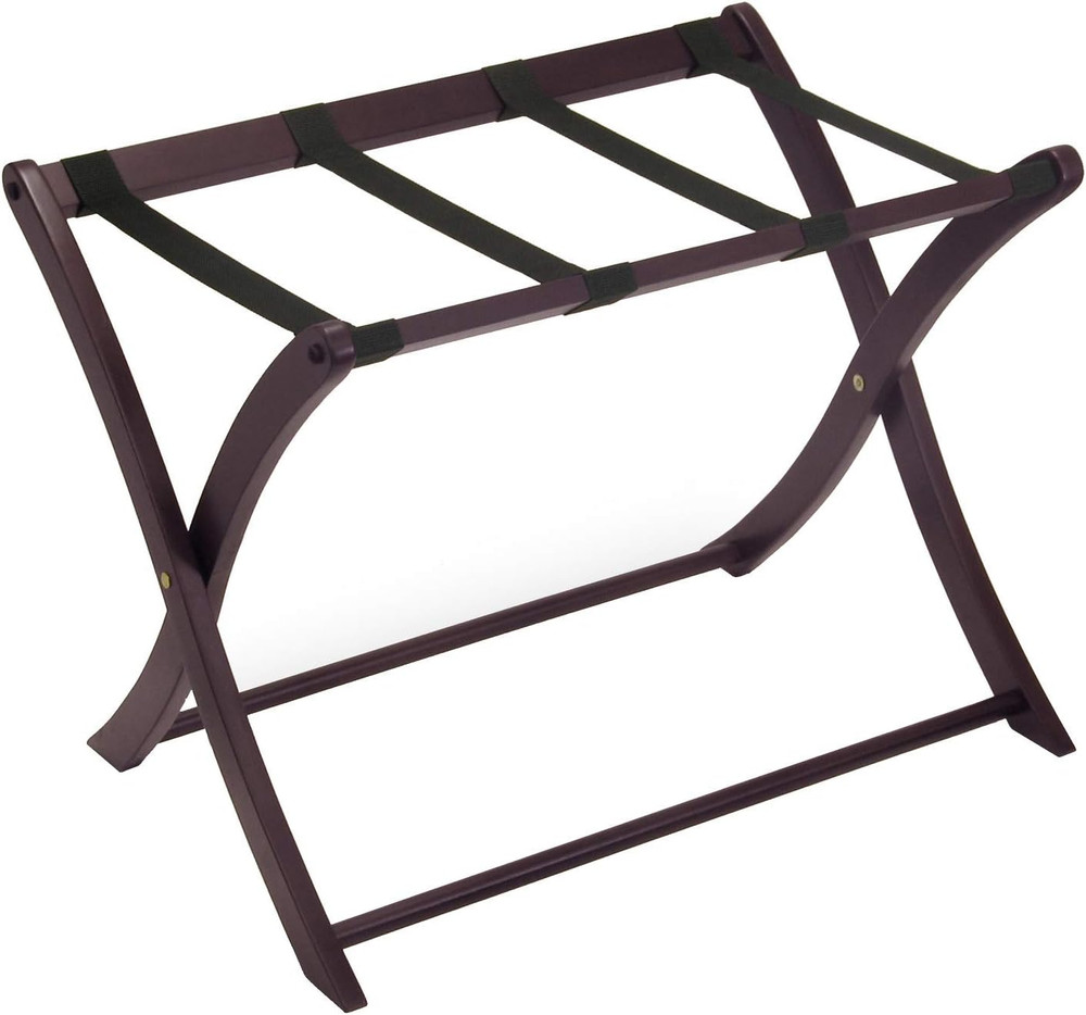 Elegant Espresso Scarlett Luggage Rack - Stylish & Functional Storage Solution