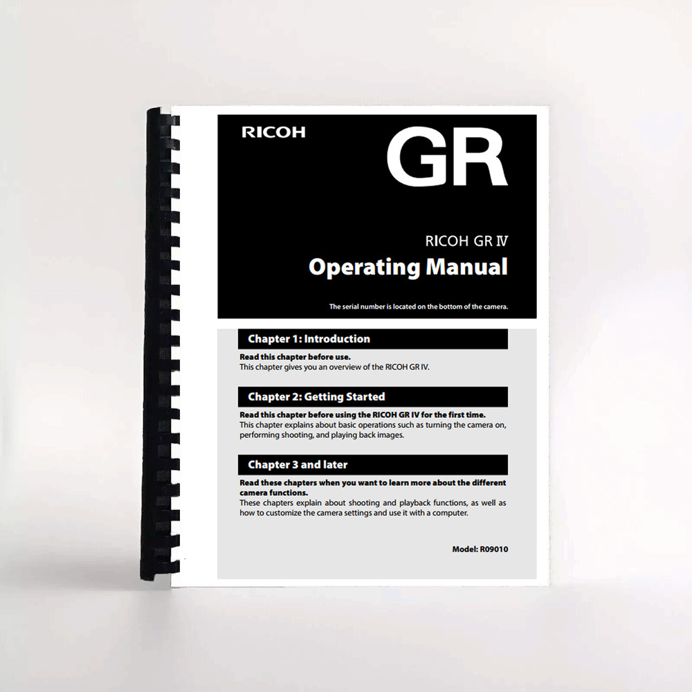 Ricoh GRIV Operating Manual GR IV