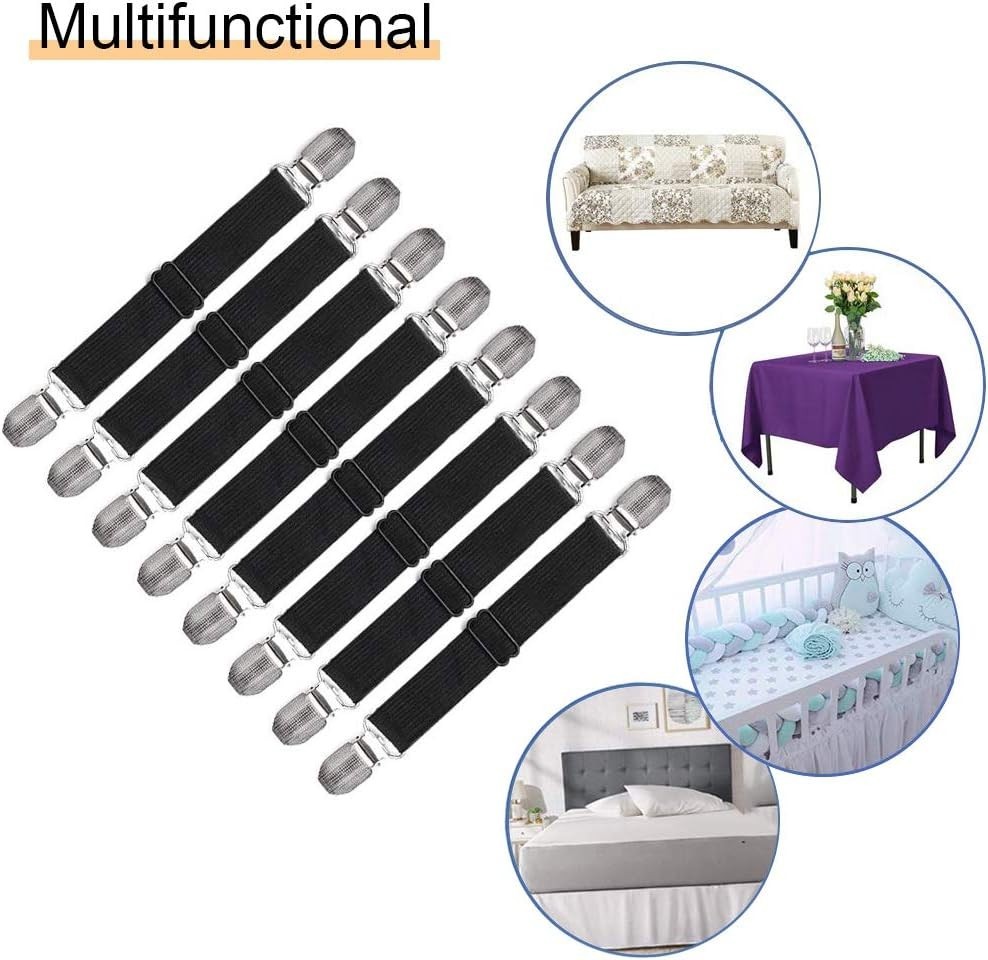 Adjustable Bed Sheet Holders - 8 Piece Set for Comfort and Style