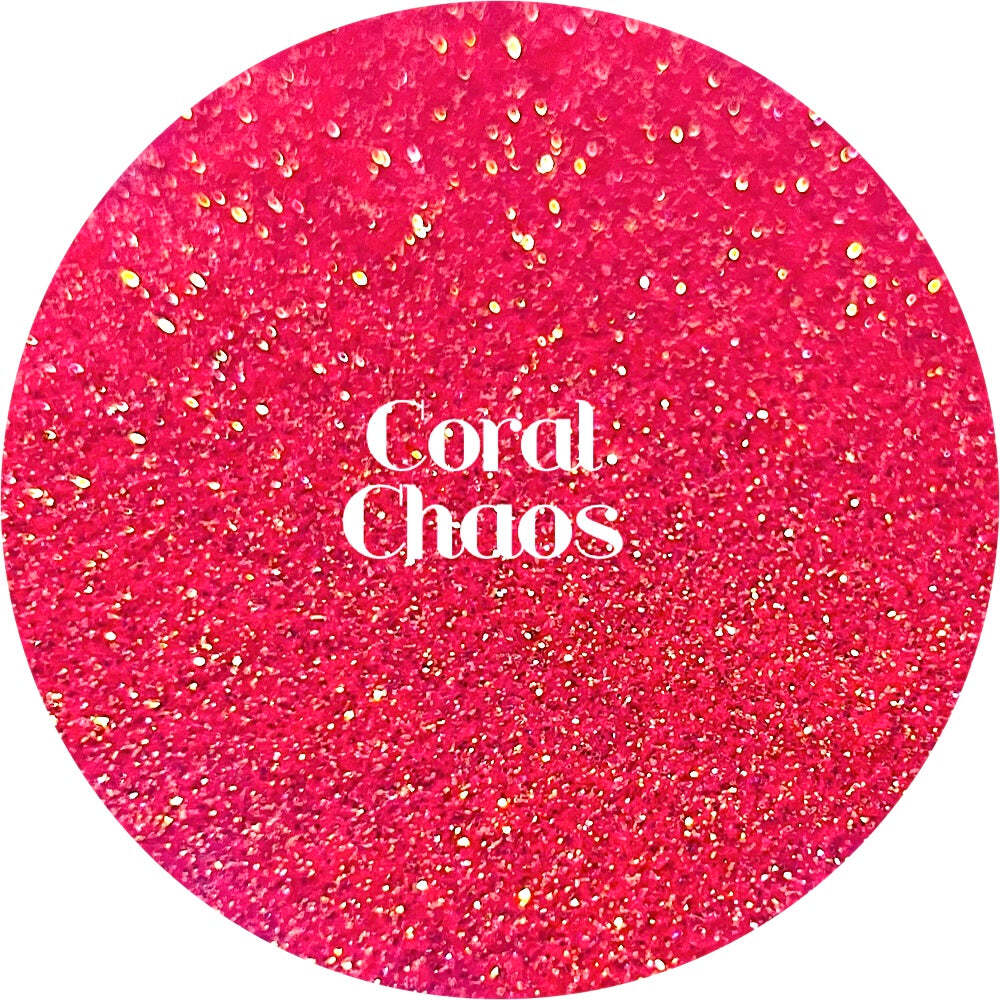 Premium Polyester Glitter - Neon Coral Iridescent