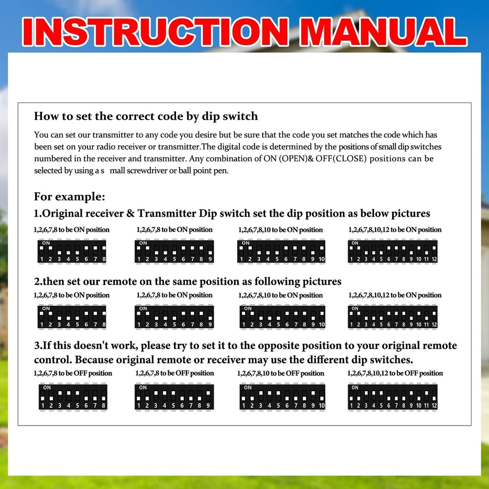 Kingdder 6 Pcs Two Button Gate Remote Control Compatible with Linear Multicod...