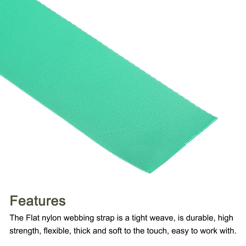 Flat Nylon Webbing Strap 2 Inch 5 Yards Tea Green for Backpack