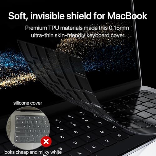 Premium Ultra Thin Keyboard Cover Protector, Smokey(Surround Touch ID)
