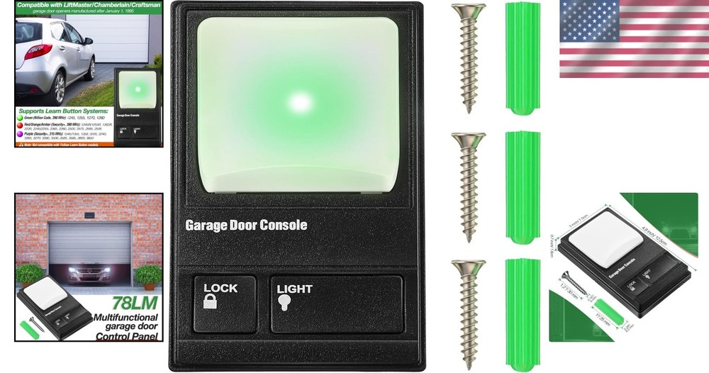 Complete Garage Door Wall Keypad Kit - Illuminated, Secure Control Solution