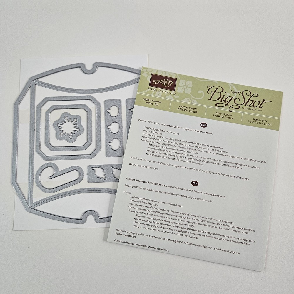 Stampin Up Big Shot Square Pillow Box Thinlits Dies