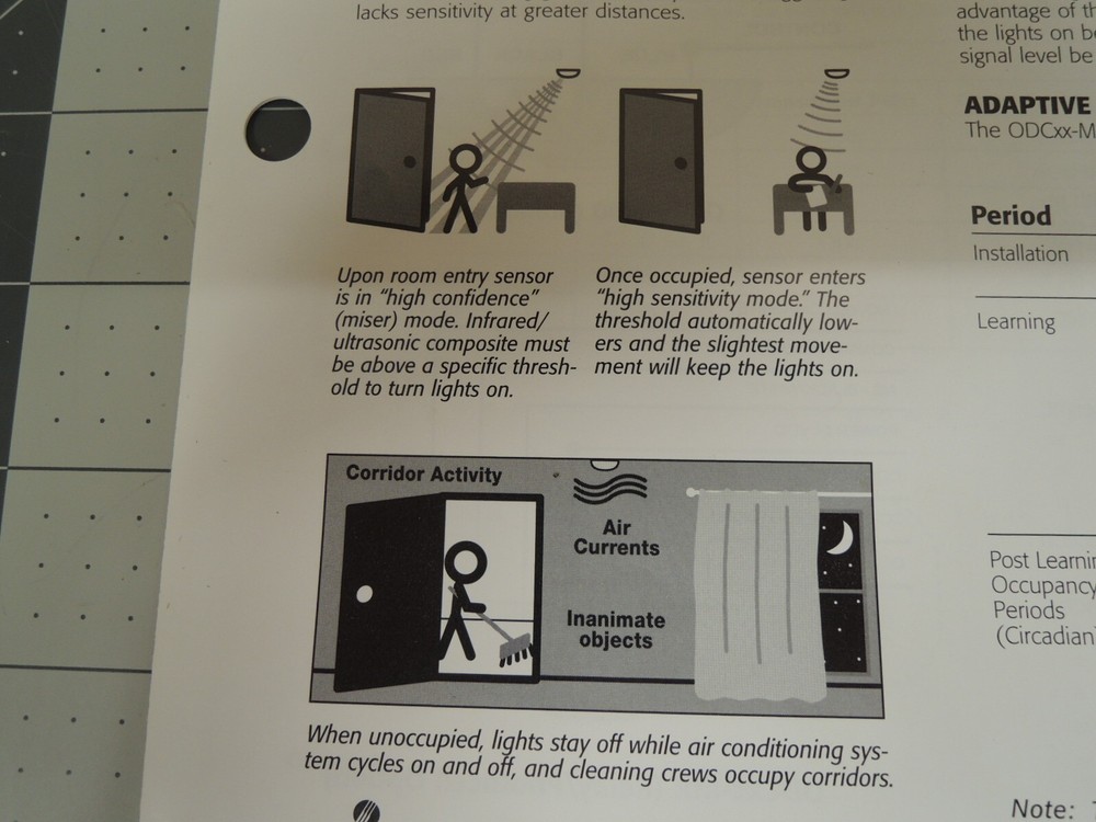 LEVITON ODC05-M0W MULTI-TECH CEILING MOUNT OCCUPANCY SENSOR, 500-SQFT, 24-VDC