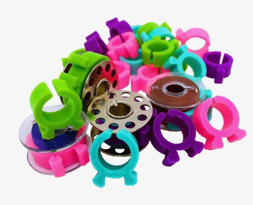 PeavyTailor 36Pcs (#12) Bobbin Holders Thread Clips Spool Huggers for Embroidery