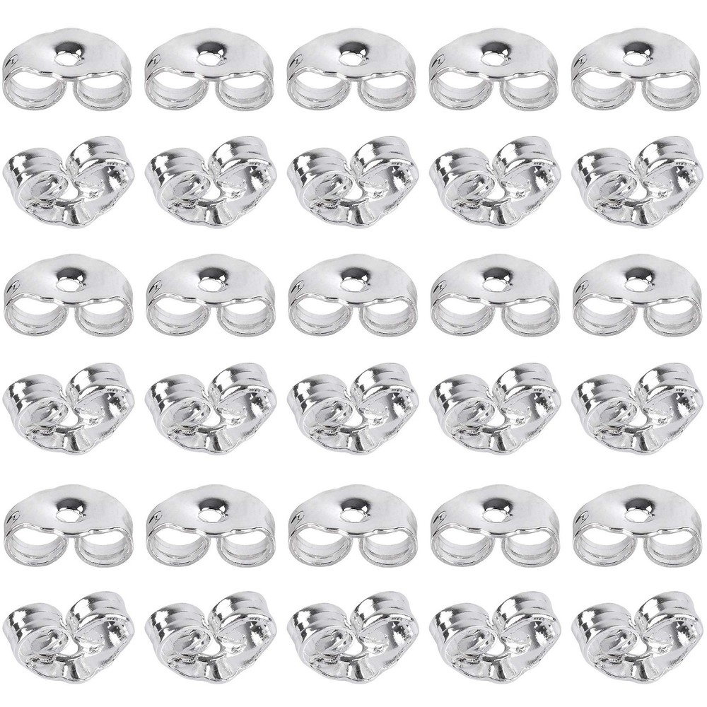 30 Pcs 925 Sterling Silver Earring Backs Replacement Secure Ear Lockings