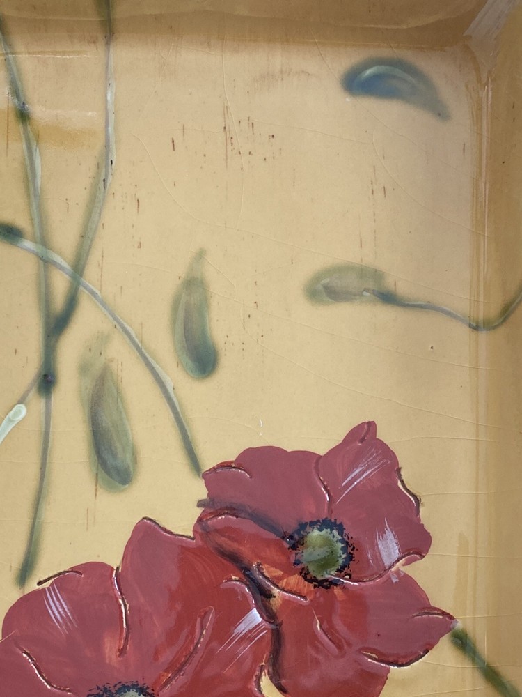 Fleur Rouge By Ambiance Rectangular Serving Dish