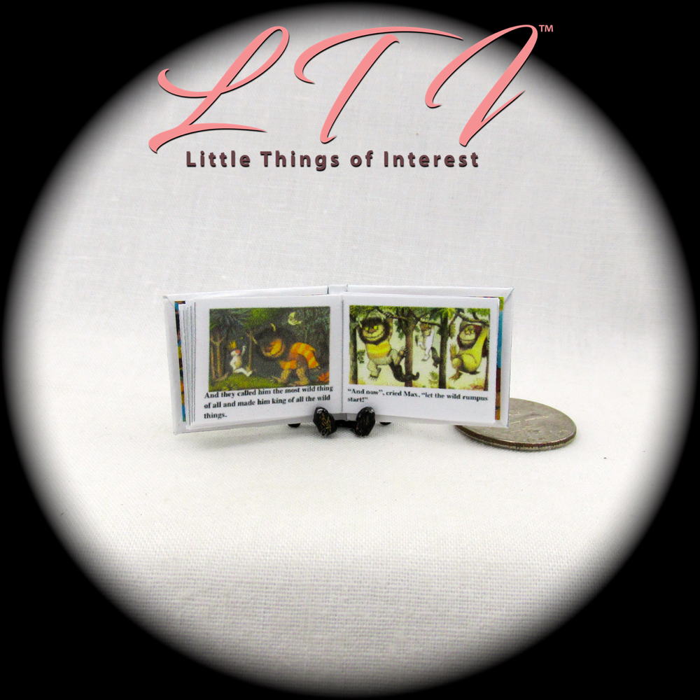 WHERE THE WILD THINGS ARE 1:12 Scale Miniature Readable Illustrated Book