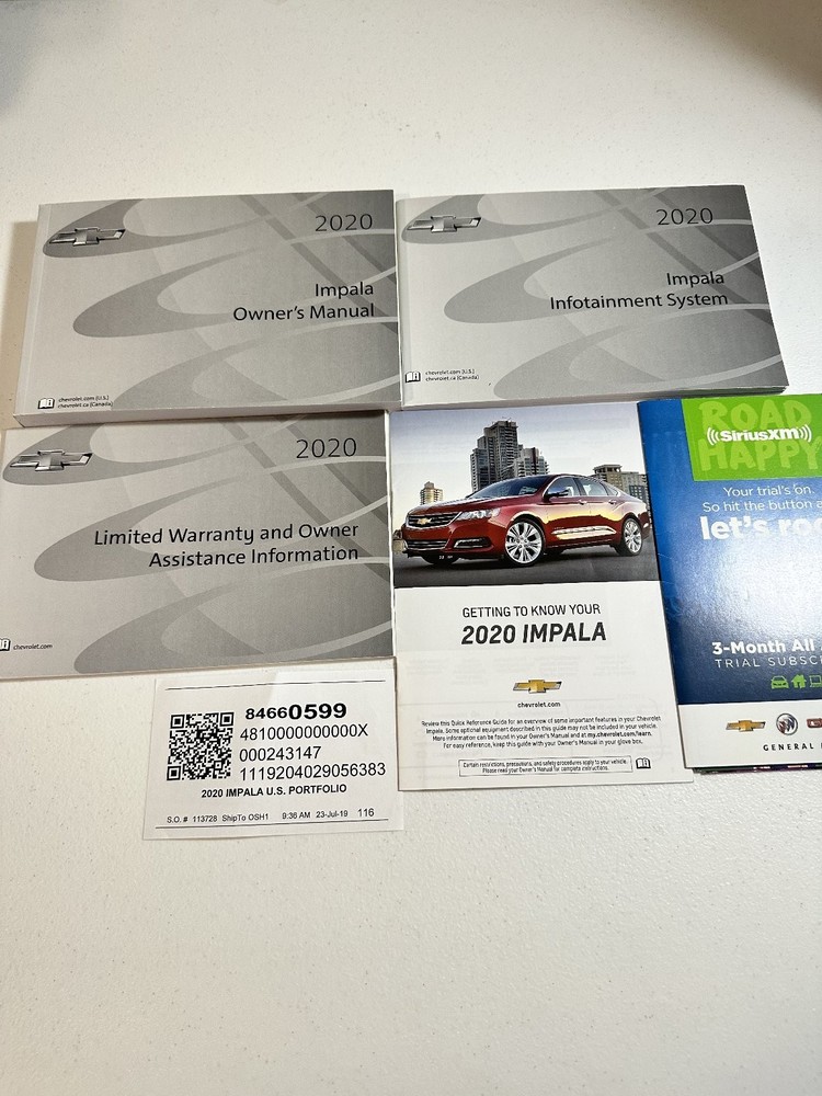 2020 Chevrolet Impala Owner's Manual Set