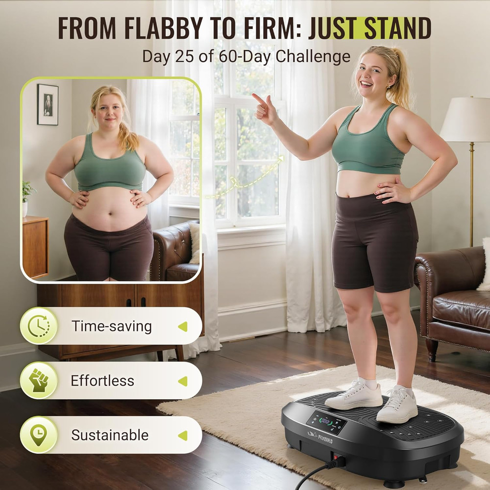 Vibration Plate Exercise Machine, Adjustable Speed High Intensity Vibration for