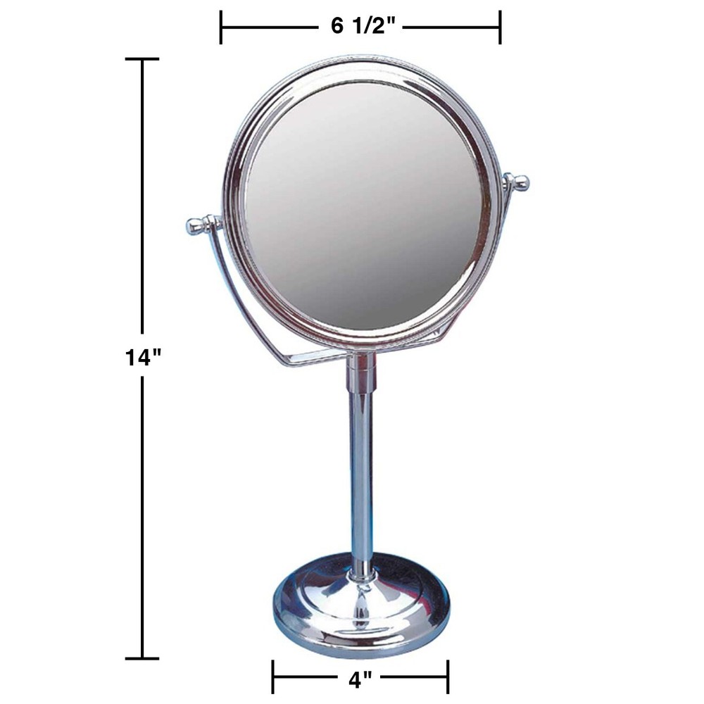 Table Makeup Mirror Chrome Brass Swivel Magnifying Two Sided Renovators Supply