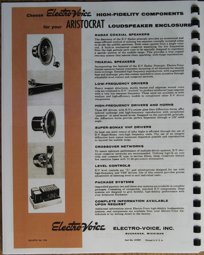 EV KD6 ARISTOCRAT EV SPEAKER PLANS