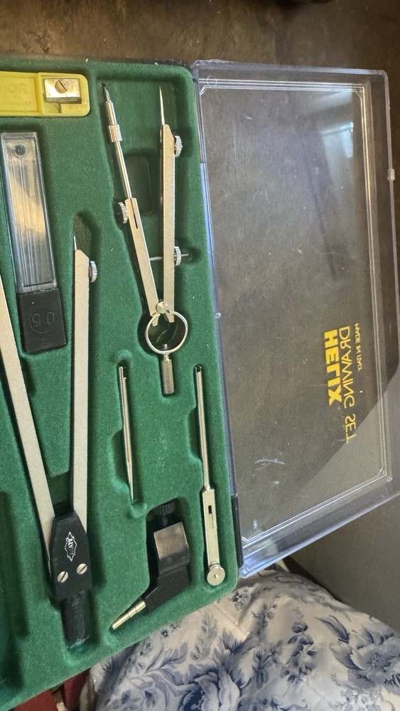 Vintage Helix Drawing Set Compass Kit Made in Italy Complete Drafting Tools