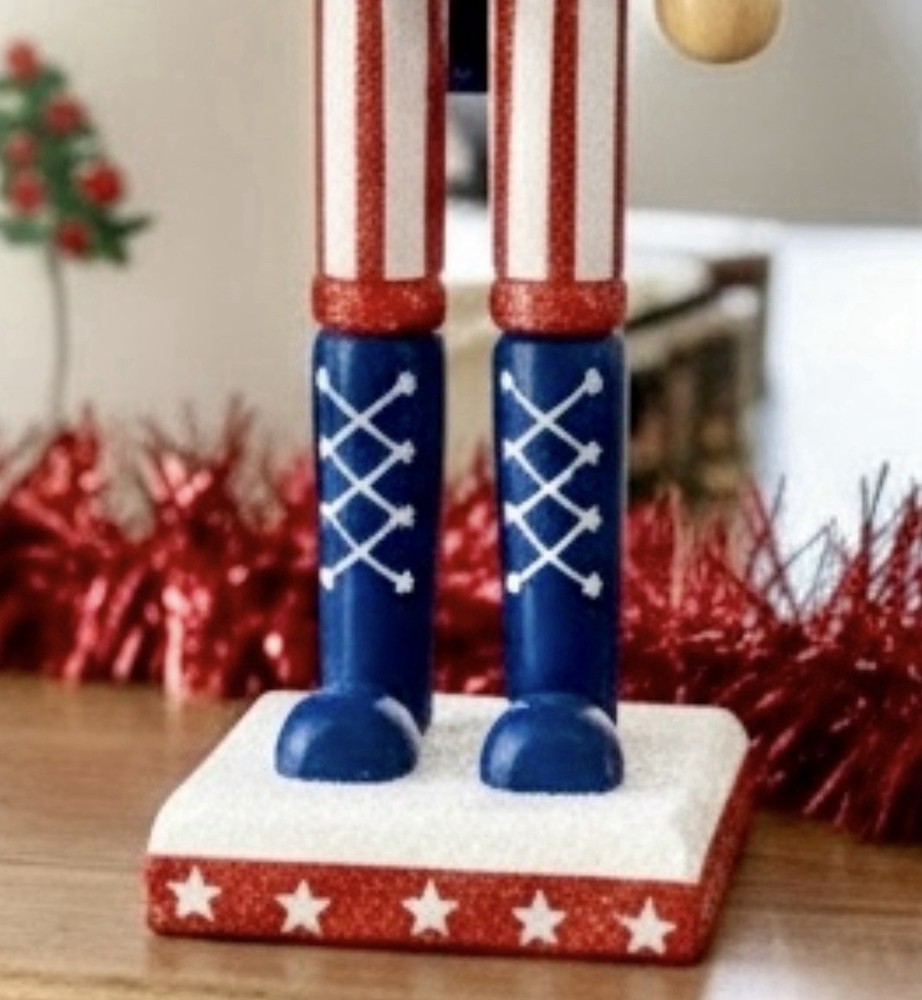 Nutcracker Ballet Americana SEQUIN Nutcracker July 4th Wood 12” NIB