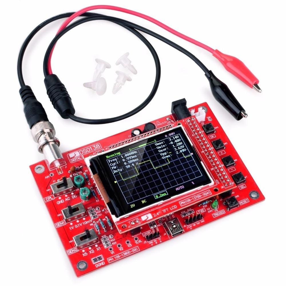 DC 9V Assembled DSO138 2.4" TFT Digital Oscilloscope Kit DIY Module