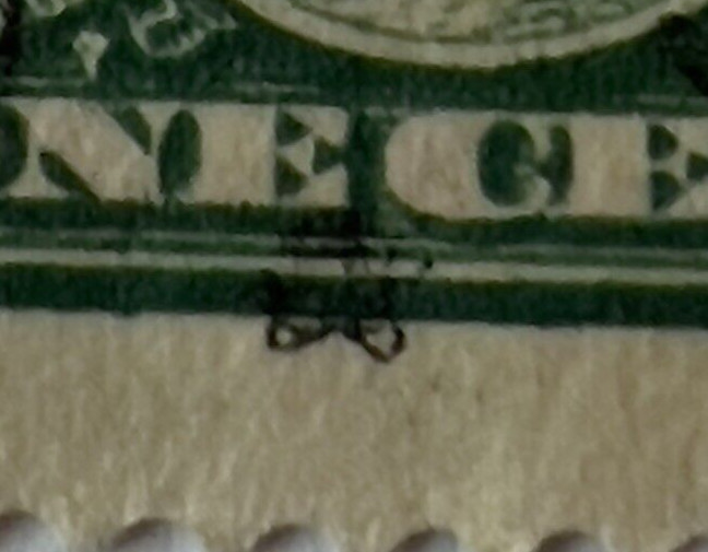ERROR US 1C MH GUIDED LINE STAMP CINCINNATI OHIO, STAR NOT COMPLETELY FILLED IN
