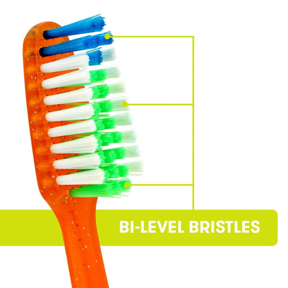 Soft Bristle Toothbrush Value Pack Angled Neck Plaque Removal Assorted 6 Count