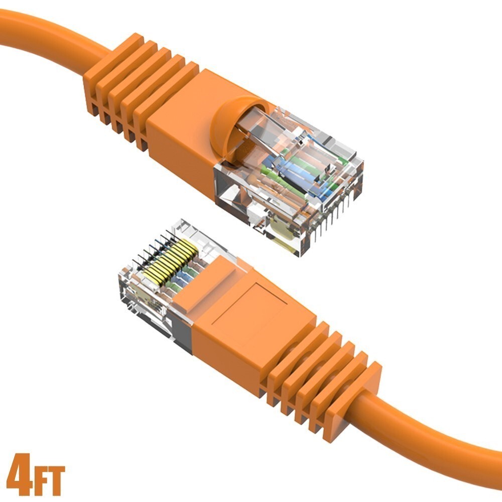 4FT Cat5E RJ45 Ethernet LAN Network UTP Patch Cable Copper Wire 24AWG Orange