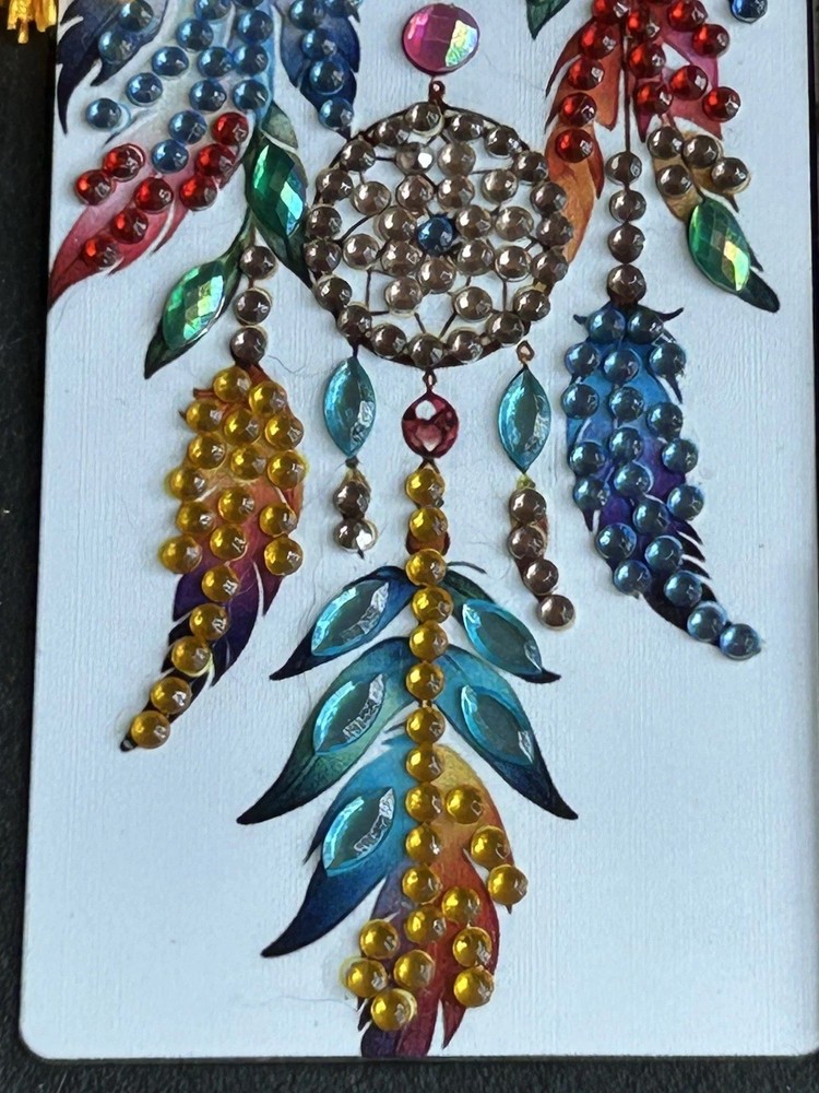 Handcrafted Diamond Art Design Bookmark With Tassel Thin Plastic