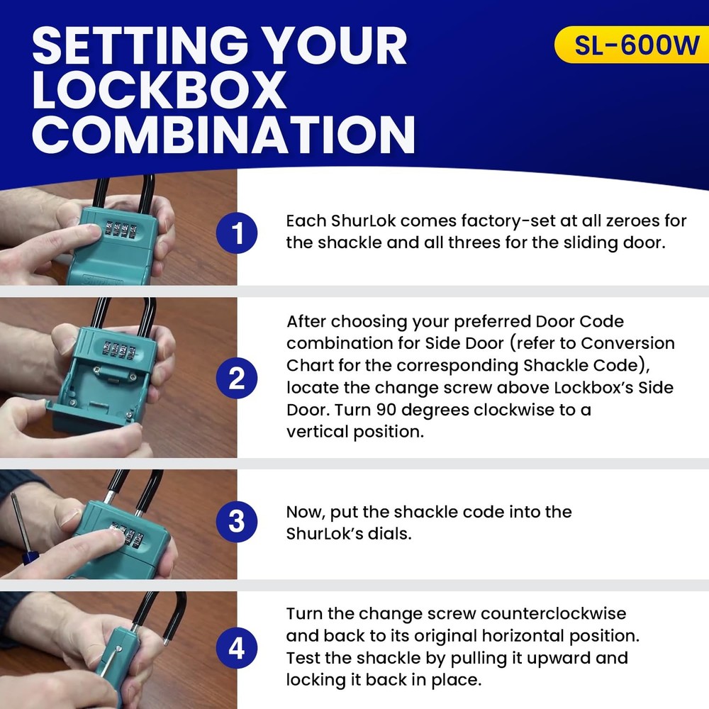 SL-600W Numbered Key Storage Combination Lock Box, Blue