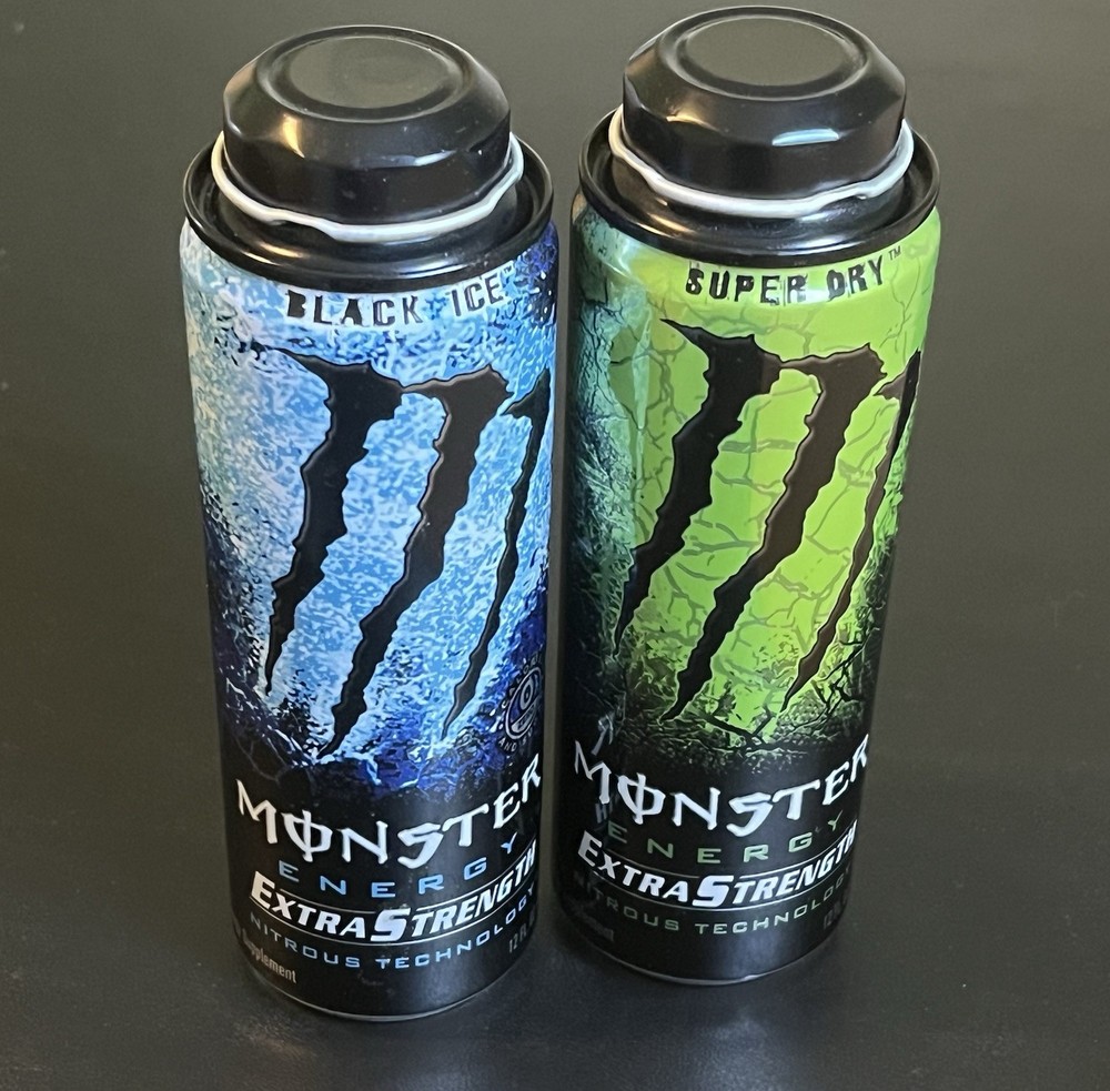 Monster Energy NITROUS - BLACK ICE & SUPER DRY - Extra Strength, Empty Cans
