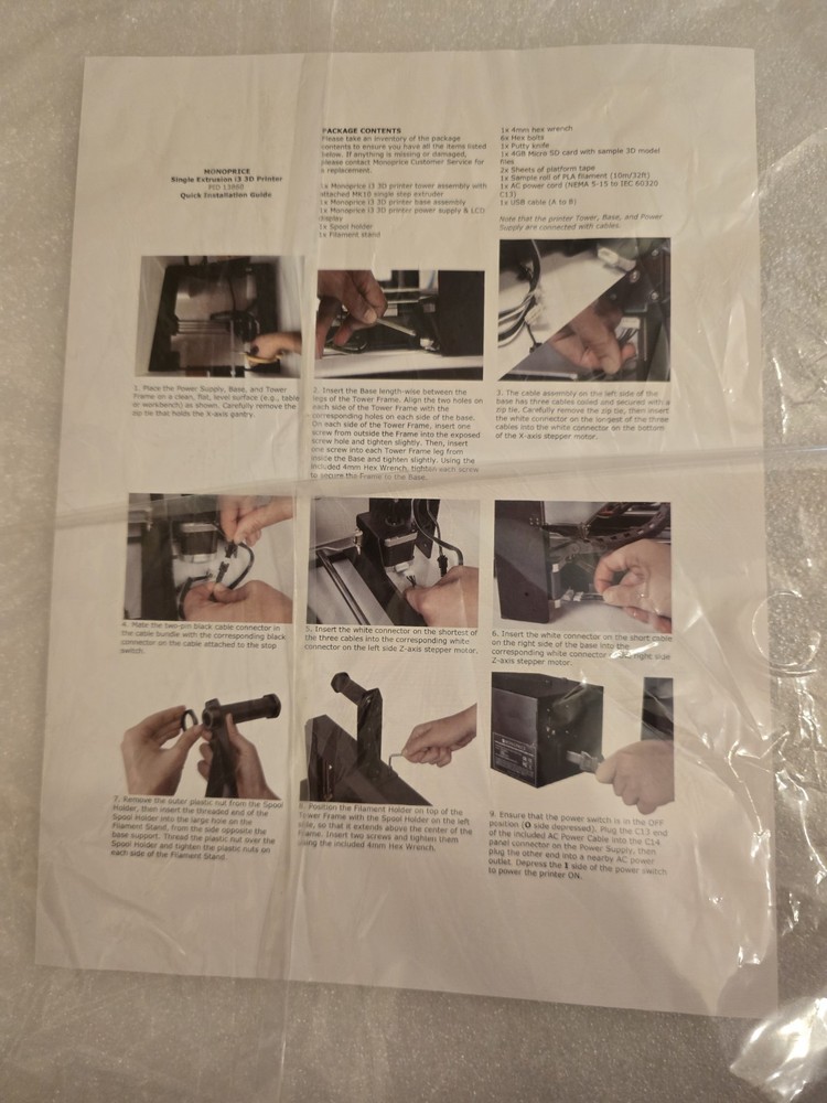 New Monoprice Maker Select 3D Printer V2 Model 13860