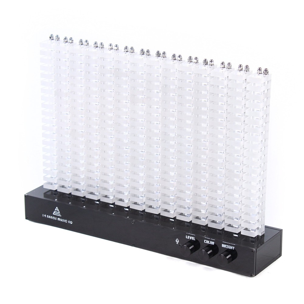 LED Music Spectrum Display Analyzer Stereo Audio Level Indicator 14 Segment 110V