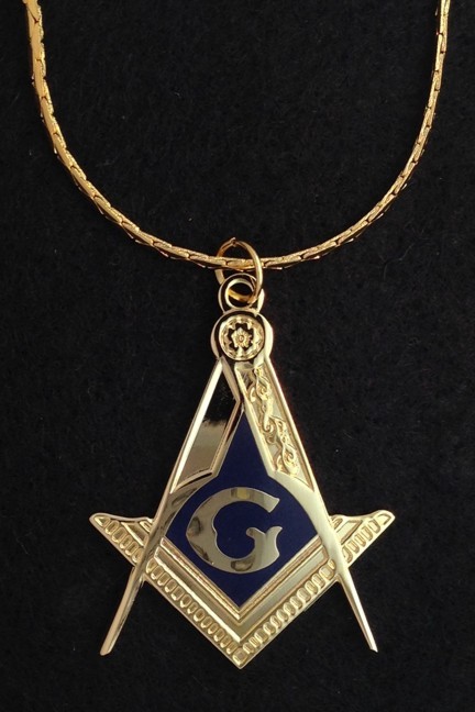 Masonic Large Enameled Pendant with 30" Chain New (MM3-PC)