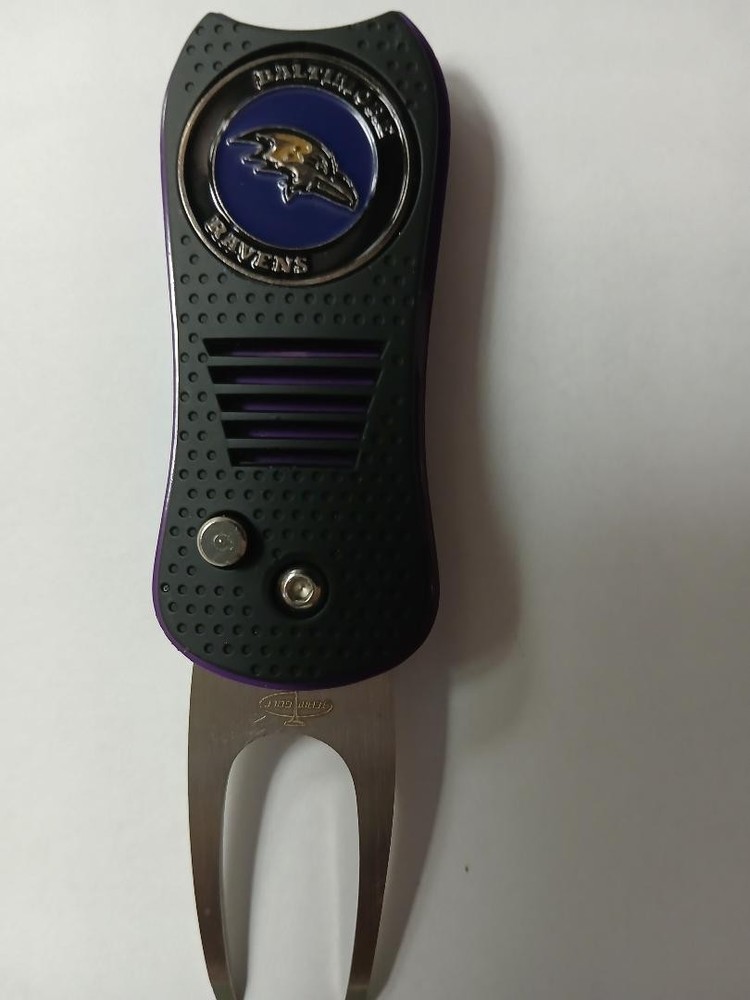 NFL BALTIMORE RAVENS Switchblade Golf Divot Tool with double sided ball marker