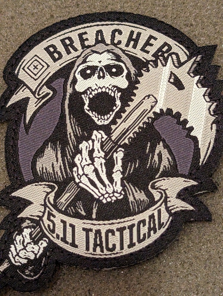 5.11 Tactical Patch Breacher Morale Patch Rare Gray/Black