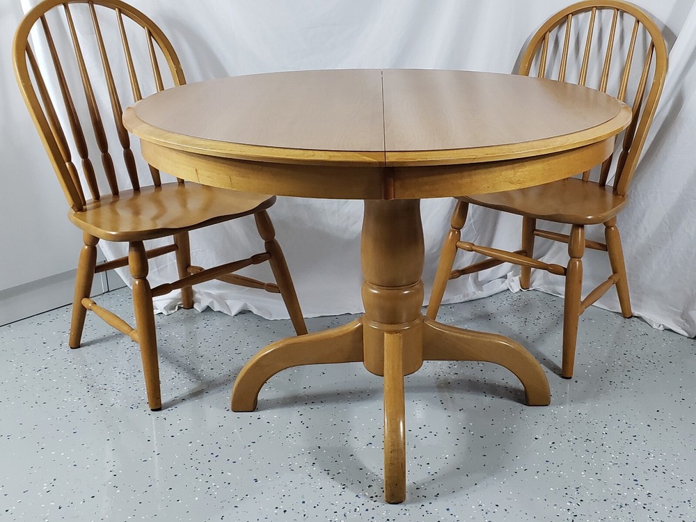 Solid Oak Dining Table Oval 4 Chairs 2 Leafs Cochrane Amer-Silhouette L-Pick-Up