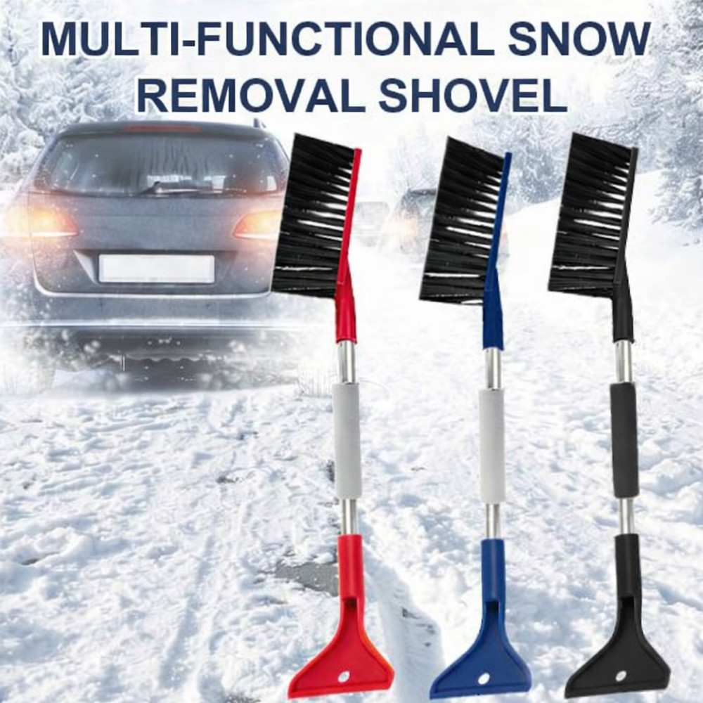 Multifunction Long Handle Snow Ice Scraper Brush Windshield Sweeper Car Cleaning
