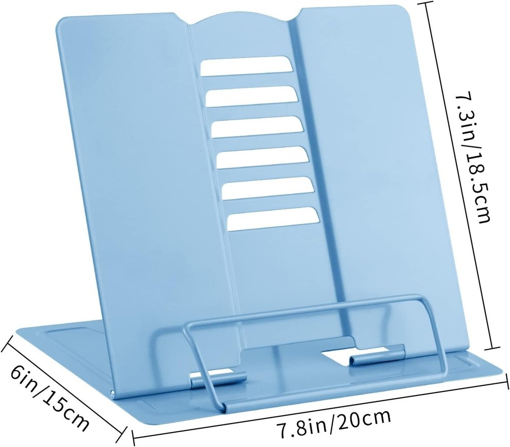 Multi-Purpose Light Blue Book Display Stand - Ergonomic, Foldable, and Stylish