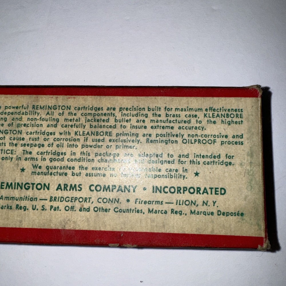 Empty Ammo box Remington Kleanbore 222 Remington