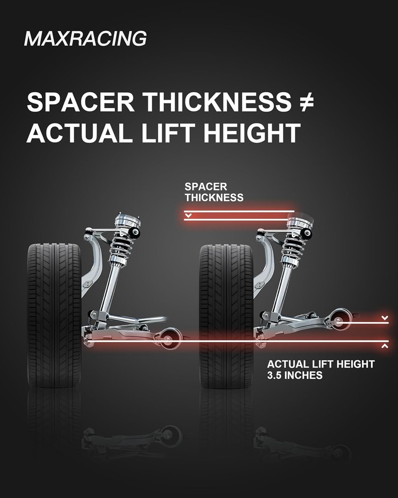 Maxracing 3.5" Front Leveling Kit Upper+Lower Strut Lift Spacers Compatible w...