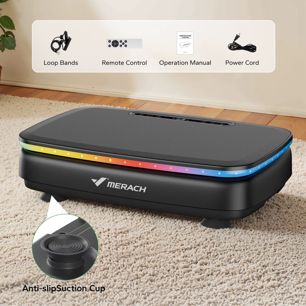 Vibration Plate Exercise Machine with Light Body Workout Power Vibrate Drainage